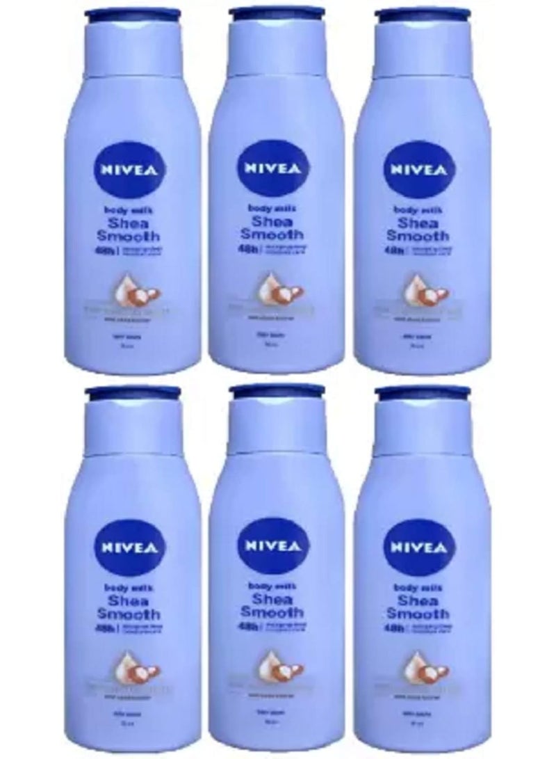 Nivea Body Milk Shea Smooth Lotion 6 Units Of 75Ml Each (450 Ml) - Image 1